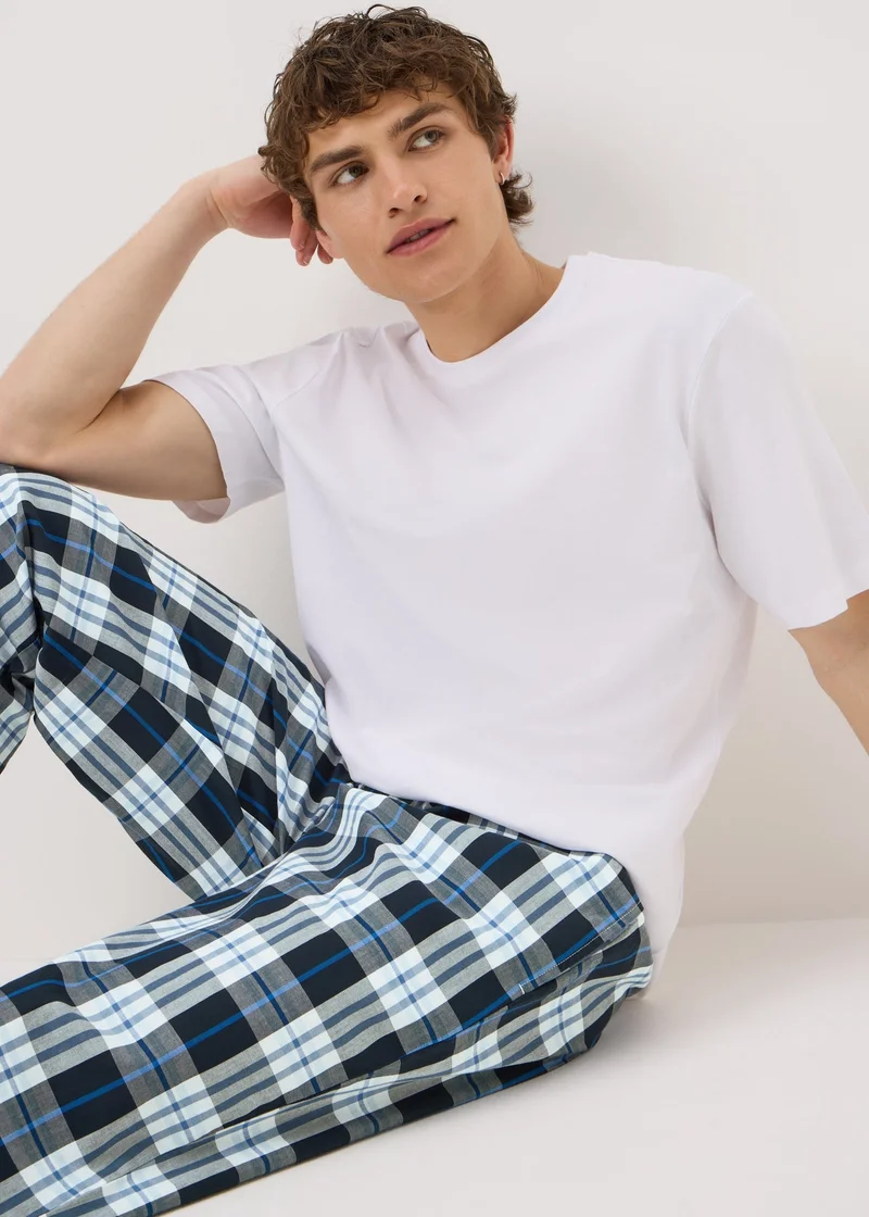 ماتلان Navy Check Jacquard Woven Pyjama Bottoms