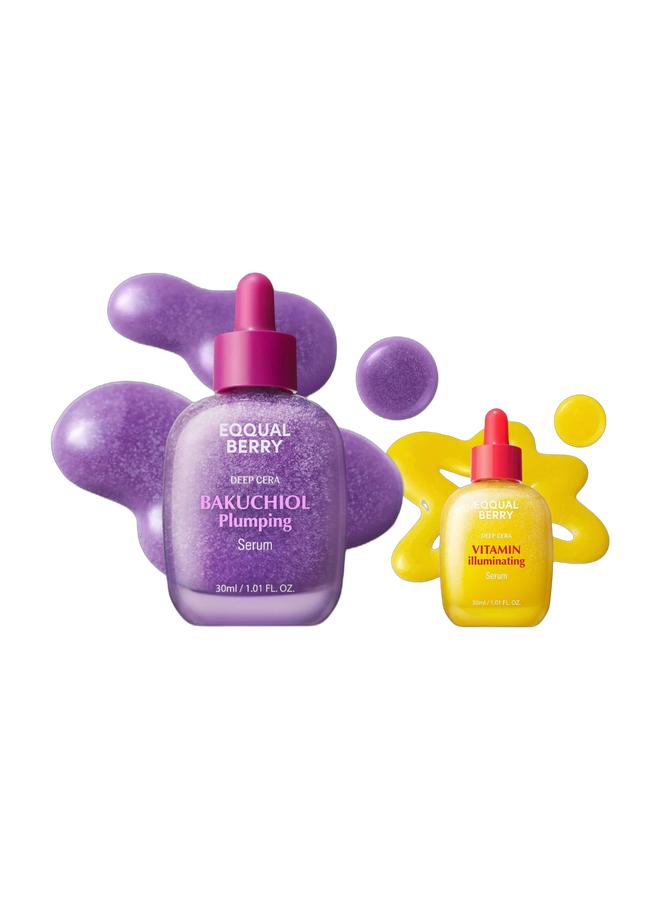 إيكوالبيري مجموعة سيروم باكوتشيول وفيتامين C – ثنائي مضاد للشيخوخة والتفتيح لبشرة مشدودة ومشرقة | بديل لطيف للريتينول ومعزز إشراقة غني بالفيتامينات - Image 1