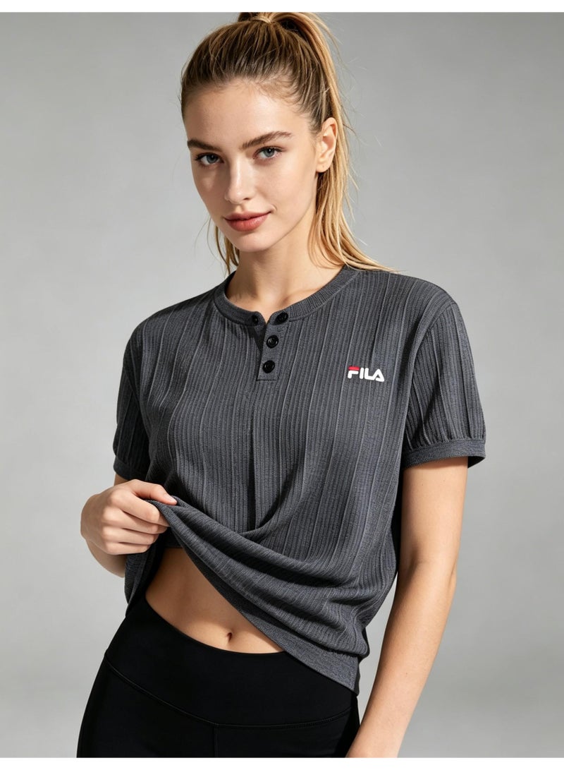 فيلا FILA Men's and women's knitted short-sleeved T-shirts - Image 3