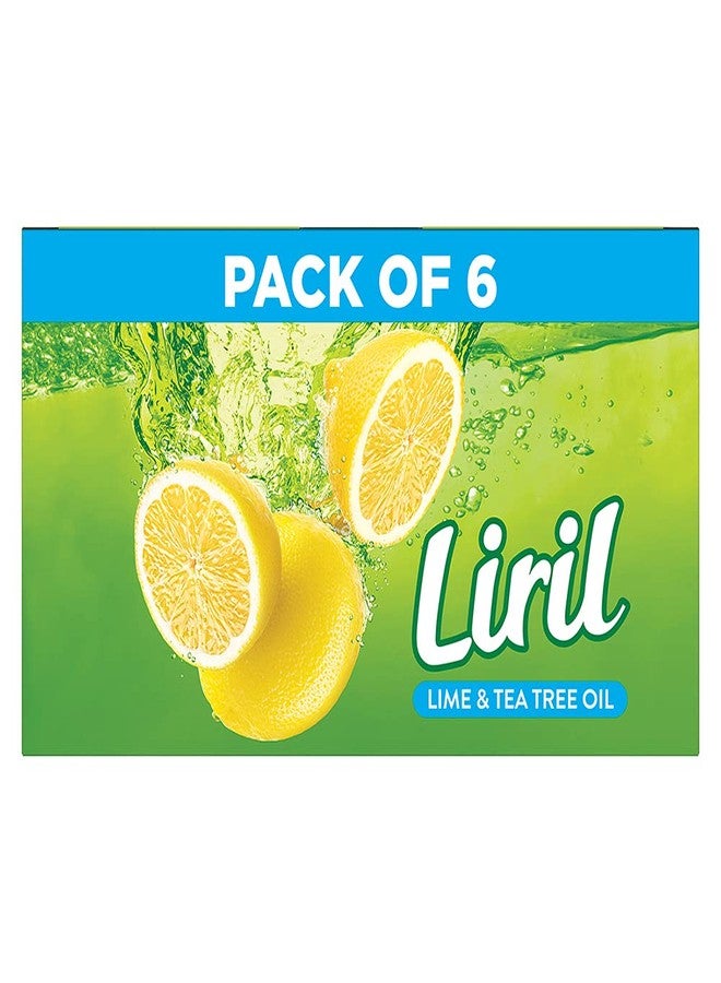 Liril Lime & Tea Tree Oil Soap 125 g (Pack of 6) & Liril Lemon and Tea Tree Oil Body Wash, 250ml - Image 2
