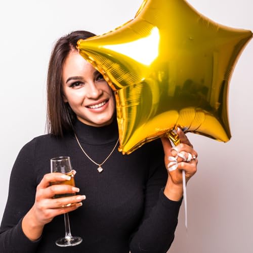 Simple polymer 18" Star Foil Mylar Balloons Party Decorations, Gold, 10 Pieces - Image 4