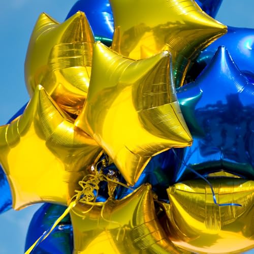 Simple polymer 18" Star Foil Mylar Balloons Party Decorations, Gold, 10 Pieces - Image 2