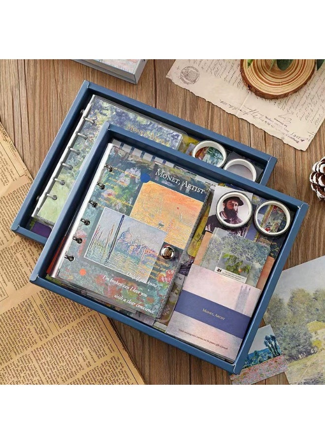 كيارا فني ريترو النمط الأوروبي اليقين كتيب هدية مربع مجموعة بسيطة فان غوخ اللوحة الزيتية كتيب أداة مجموعة المواد - Image 1