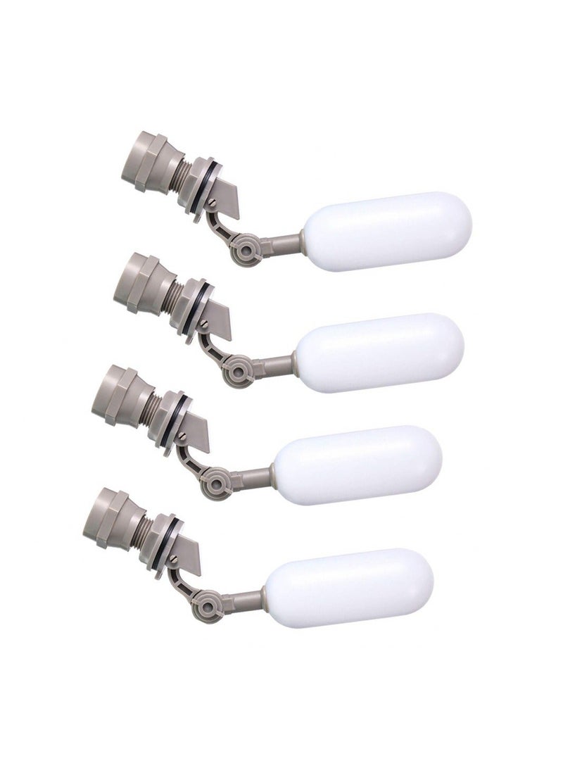Float Ball Valve, 1/2 Inch Mini Plastic Water Float Ball Valve with Adjustable Arm for Automatic Water Level Control of Water Tank (4 Pack) - Image 1