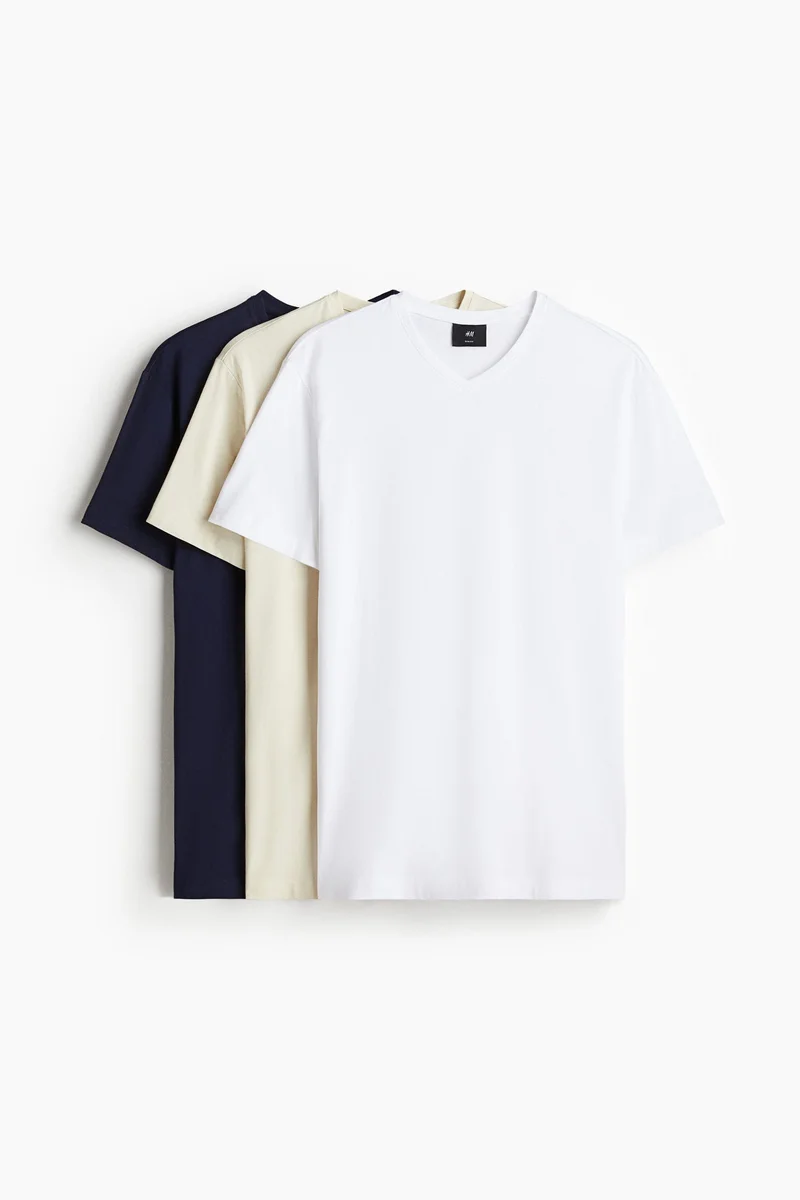 H&M 3-pack Slim Fit V-neck T-shirts