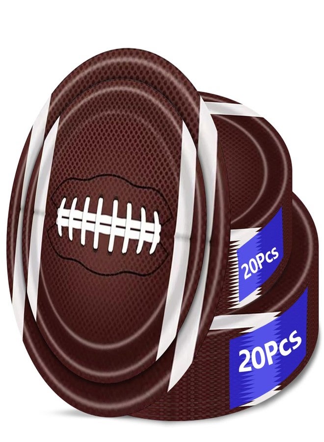 Aixuler 40pcs Football Party Paper Plates Set Disposable Sports Party Food Dinner Dessert Plates Birthday Tableware Decorations Favors, Including 20pcs 9" and 20pcs 7" Plates for Football Theme Plates - Image 1