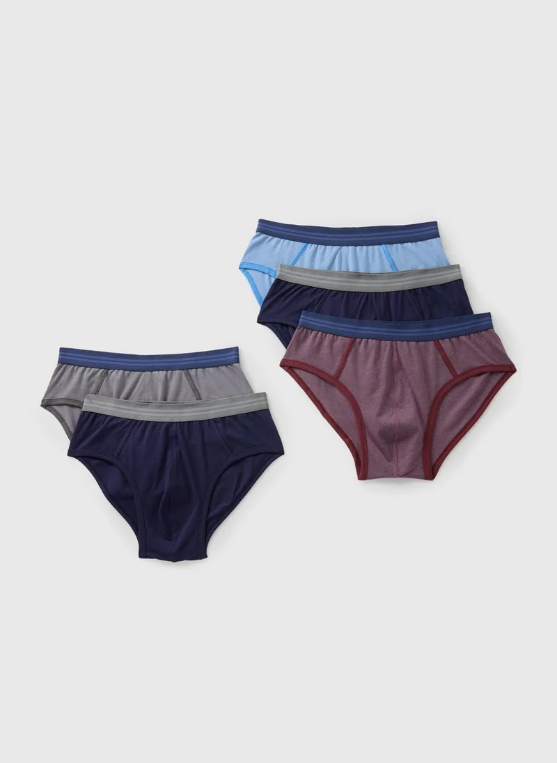 Matalan 5 Pack Multicolour Vertical Stripe Briefs