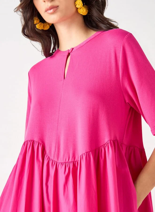 Iconic Magenta Cotton Dress