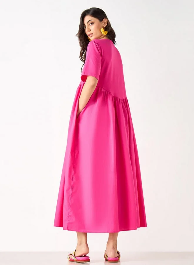 Iconic Magenta Cotton Dress