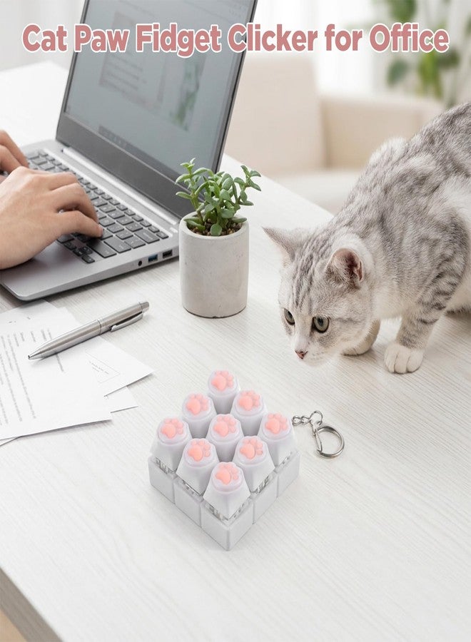 Sibba Cat Paw Keyboard Fidget Toy for Adults Clicky Keycap Clicker Keychain Cute Cat Keyboard Clicker Fidget Keychain with Clicky Sound for Autism ASMR Work Stress Relief & Anxiety Cats Lover - Image 5