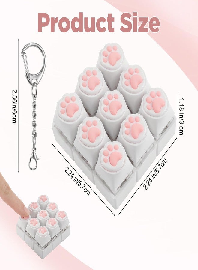 Sibba Cat Paw Keyboard Fidget Toy for Adults Clicky Keycap Clicker Keychain Cute Cat Keyboard Clicker Fidget Keychain with Clicky Sound for Autism ASMR Work Stress Relief & Anxiety Cats Lover - Image 2