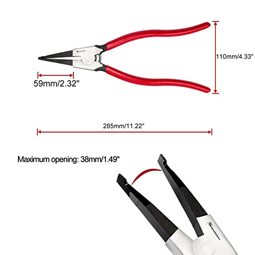 SPEEDWOX 11 Inches Lock Ring Pliers Special Retaining Ring Pliers for Removing Installing Gearshift Locking Rings Angle Tip Circlip Plier Automobile Transmission Clutch Shafts Tool - Image 5