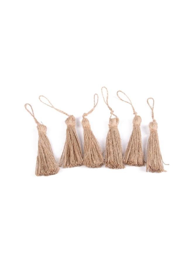 klarako 6 Pcs Natural Jute Style Tassel Embellishing Cords for Christmas Decorations and Party - Image 1