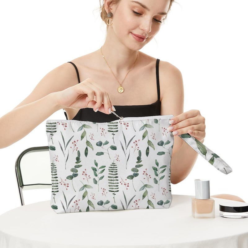 Fokongna Palm Leaves Wet Dry Bag Travel Toiletry Bag Waterproof Large Capacity for Women Girls Sister Friends Gifts - Image 3