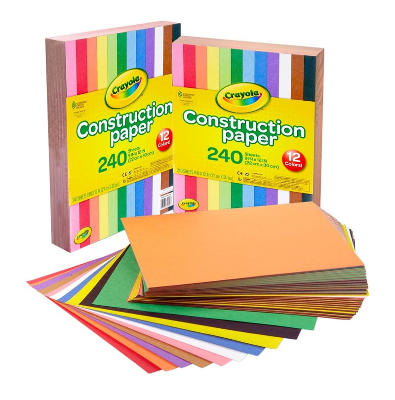 Crayola Construction Paper Bulk Pack (480 Sheets) – 10 Assorted Colors, 9x12, Classroom Arts & Crafts Supplies for Kids, Art Paper for School Projects - Image 2