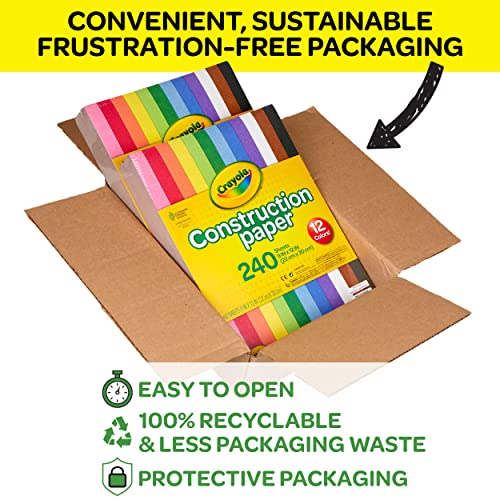Crayola Construction Paper Bulk Pack (480 Sheets) – 10 Assorted Colors, 9x12, Classroom Arts & Crafts Supplies for Kids, Art Paper for School Projects - Image 5