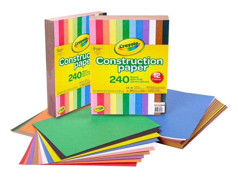 Crayola Construction Paper Bulk Pack (480 Sheets) – 10 Assorted Colors, 9x12, Classroom Arts & Crafts Supplies for Kids, Art Paper for School Projects - Image 1