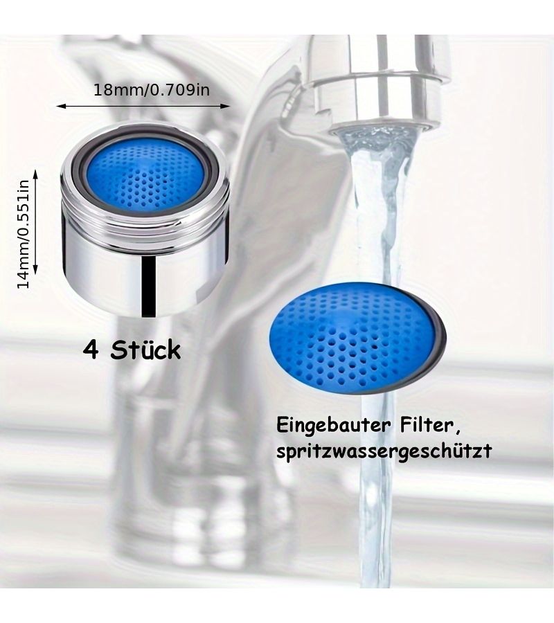 4Pcs M22 Faucet Aerator Set Built In Filter Screen Splash Proof Universal Hot Cold Water - Image 3