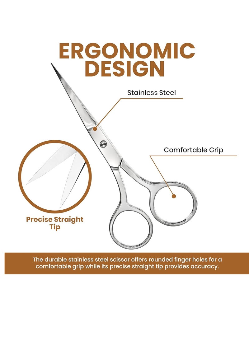 Utopia Care Utopia Care Eyebrow Scissors, Small Scissors for Men and Women - Nose Hair Scissors for Grooming Mustache, Beard, Eyelashes, Ear Hair Trimming- Professional Stainless Steel - Silver  - Image 2