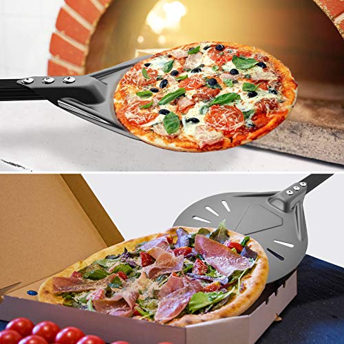RTT Turning Pizza Peel with 8" Aluminum Round Pizza Paddle,23.6" Overall,Outdoor Pizza Oven Accessories - Image 2