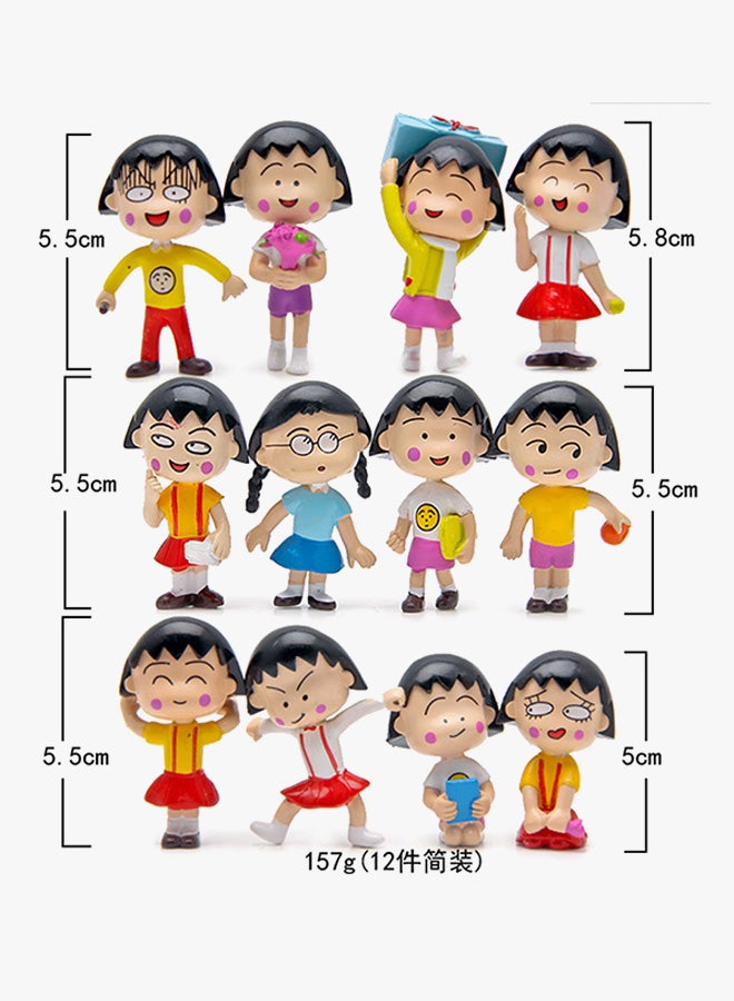 Loquat 12-Piece Chibi Maruko Chan Statue Set - Image 3