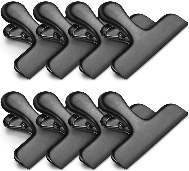FINDMAG Bag Clips, Heavy Duty Stainless Steel Chip Clips, 8 Pack Food Bags Clamp Great for Kitchen Office to Seal Coffee Bags, Paper Sheets - Pack of 8 - Image 1