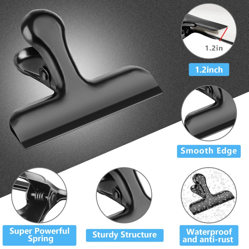 FINDMAG Bag Clips, Heavy Duty Stainless Steel Chip Clips, 8 Pack Food Bags Clamp Great for Kitchen Office to Seal Coffee Bags, Paper Sheets - Pack of 8 - Image 3