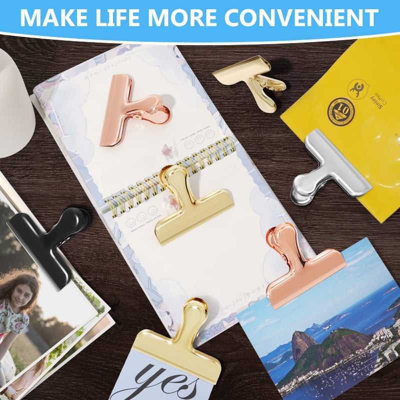 FINDMAG Bag Clips, Heavy Duty Stainless Steel Chip Clips, 8 Pack Food Bags Clamp Great for Kitchen Office to Seal Coffee Bags, Paper Sheets - Pack of 8 - Image 4
