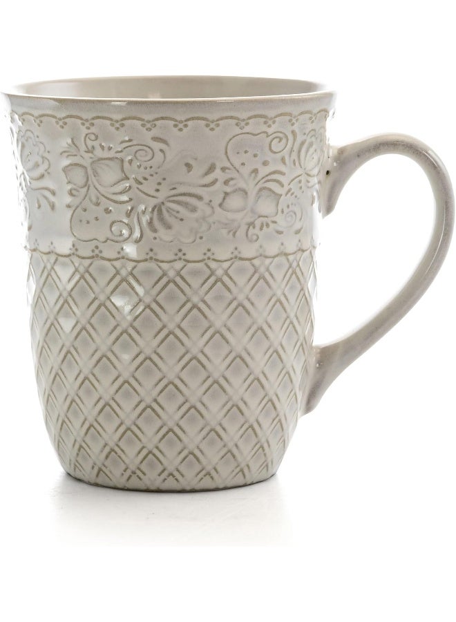 Elama Elama Ivory Lotus 16 Piece Square Dinnerware Set  - Image 4