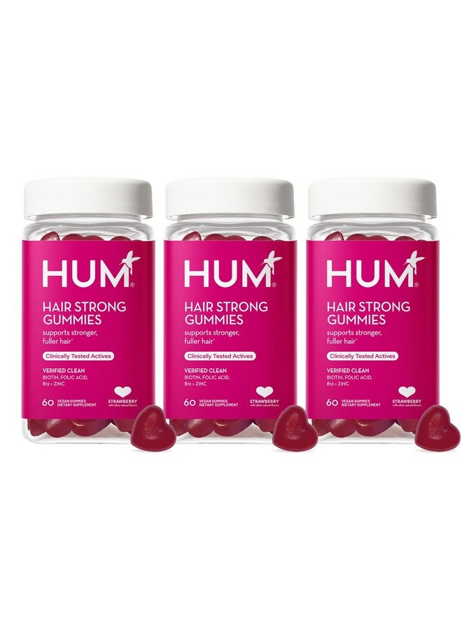 HUM Hair Strong - Daily Gummies with Biotin to Combat Hair Loss & Thinning - Fo Ti, Folic Acid, Zinc, Vitamin B12 & PABA to Support Healthy Hair, Skin and Nails (180-Count) - Image 1
