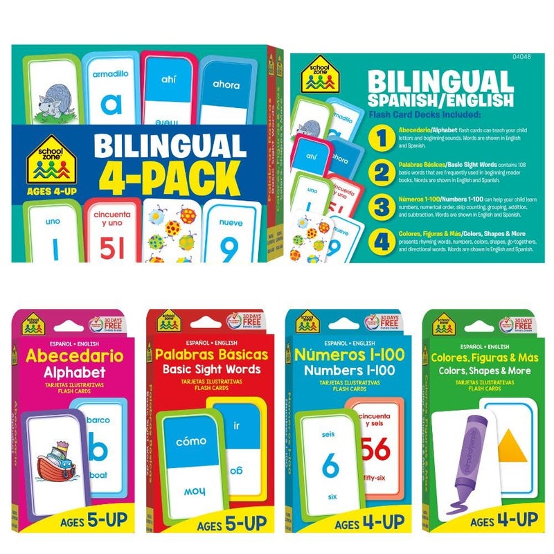 School Zone Bilingual Flash Cards 4-Pack - Image 2