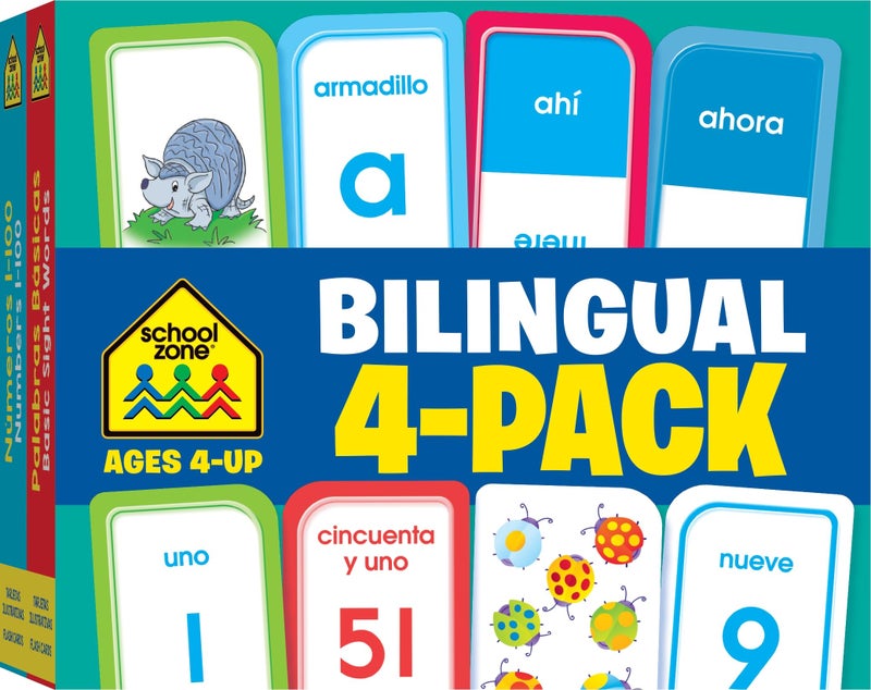School Zone Bilingual Flash Cards 4-Pack - Image 1