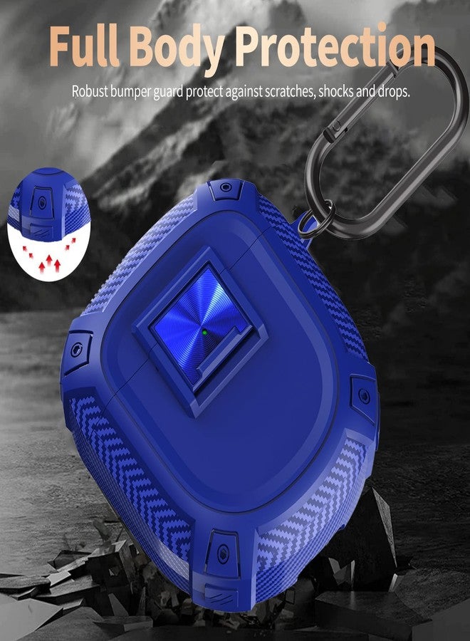 Olytop for New Bose QuietComfort Earbuds II (2022) / Ultra (2023) Case Cover with Lock Clip&Cleaner kit Pen, Rugged Shockproof Protective Hard Skin with Carabiner Men Women for Bose QC 2 - Blue - Image 3