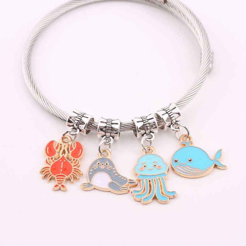 Diy Ocean Cartoon Crab Exquisite Creative Design Whale Oil Drop Alloy Jewelry Accessories Marine Life Accessories - Image 5
