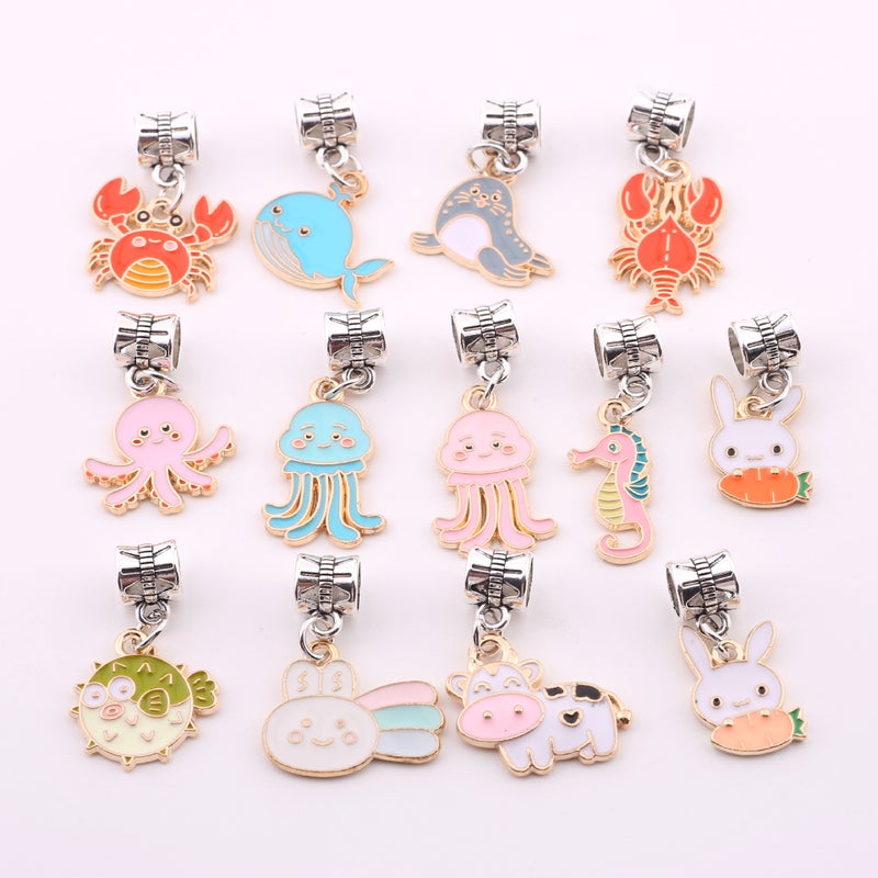Diy Ocean Cartoon Crab Exquisite Creative Design Whale Oil Drop Alloy Jewelry Accessories Marine Life Accessories - Image 4