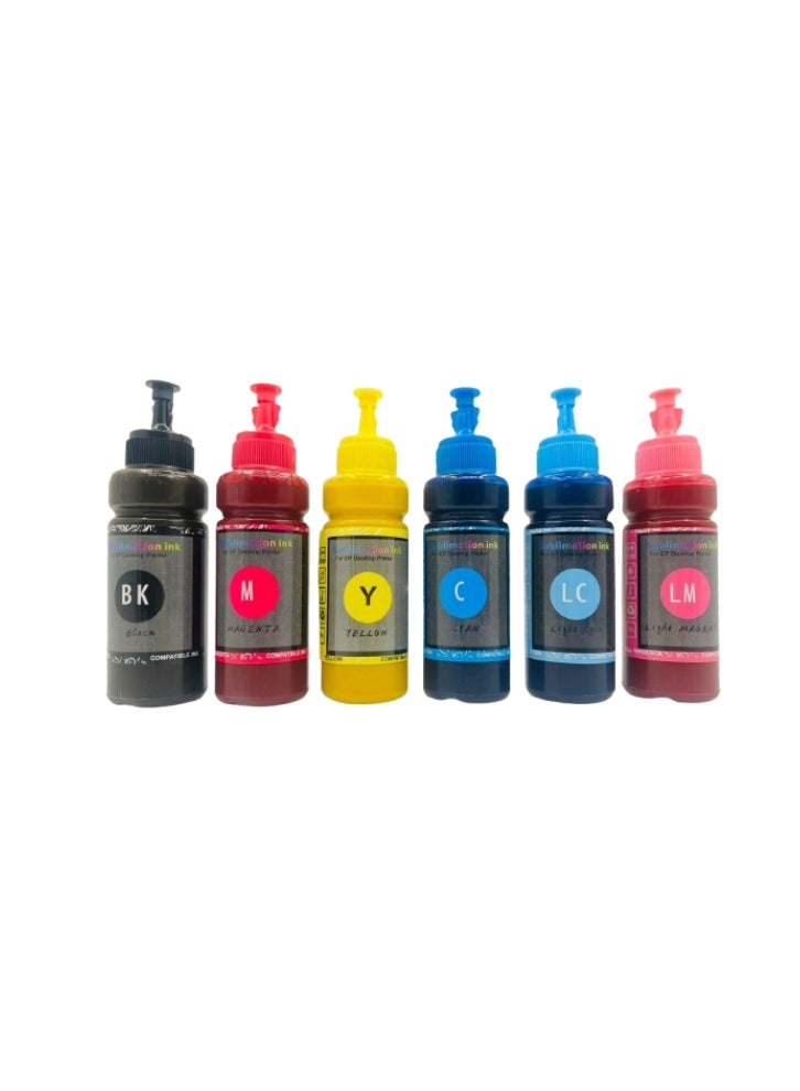 Kalon Kalon 100Ml Sublimation 6 Color Dye Ink refills for Epson printers  for Inkjet Printers, Heat Transfer on Mugs, t-Shirts, Phone Case  Polyester Shirts Bottles Set  - Image 4