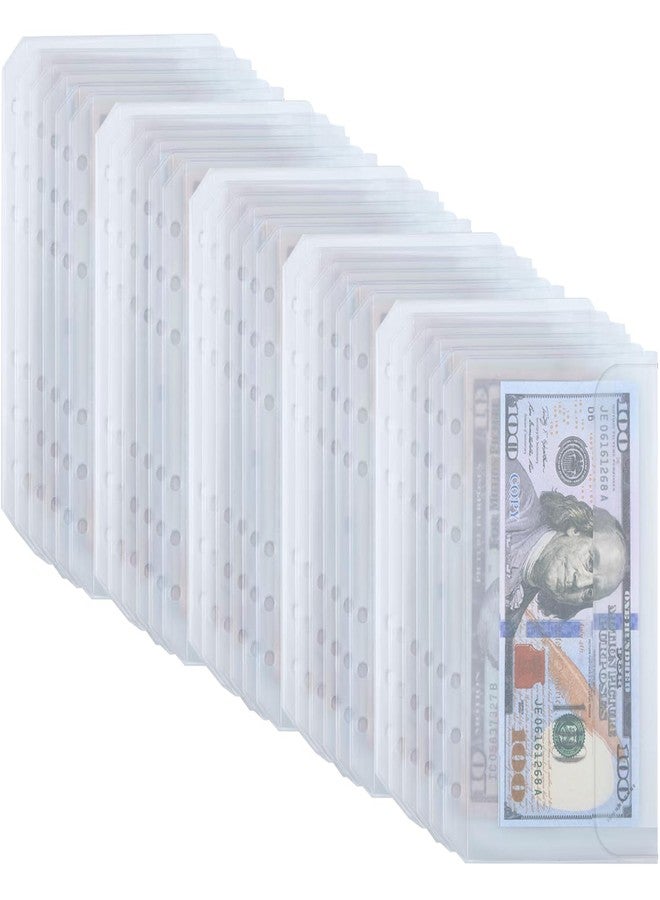 UMSICHT 25PCS A6 Binder Pockets with No Zippers, Zipless Budget Envelopes with Lids, A6 Binder Pouch for 6 Ring Binder, Money Folder Organizer, Clear PVC Savings Challenges Envelopes. - Image 1