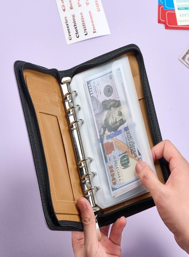 UMSICHT 25PCS A6 Binder Pockets with No Zippers, Zipless Budget Envelopes with Lids, A6 Binder Pouch for 6 Ring Binder, Money Folder Organizer, Clear PVC Savings Challenges Envelopes. - Image 3