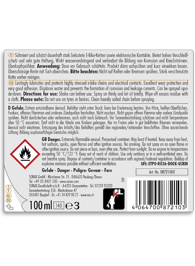 SONAX SONAX E-Bike Chain Spray with EasySpray â€“ 100mL Lubricant and Protector for High-Stress E-Bike Chains  - Image 5