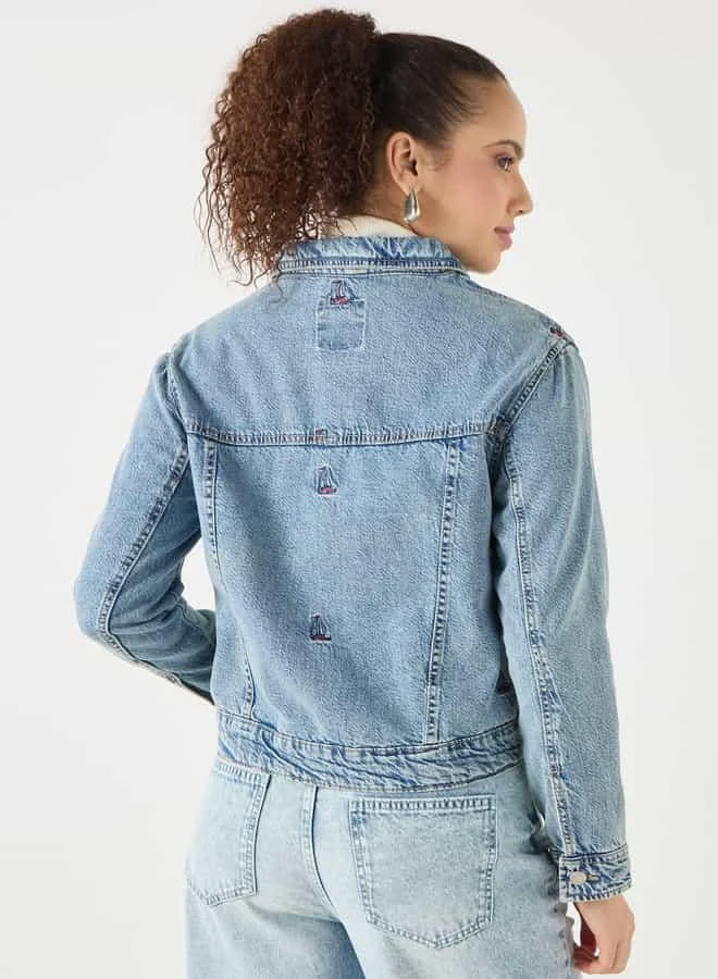 Lee Cooper Lee Cooper Embroidered Button Through Jacket with Pockets
