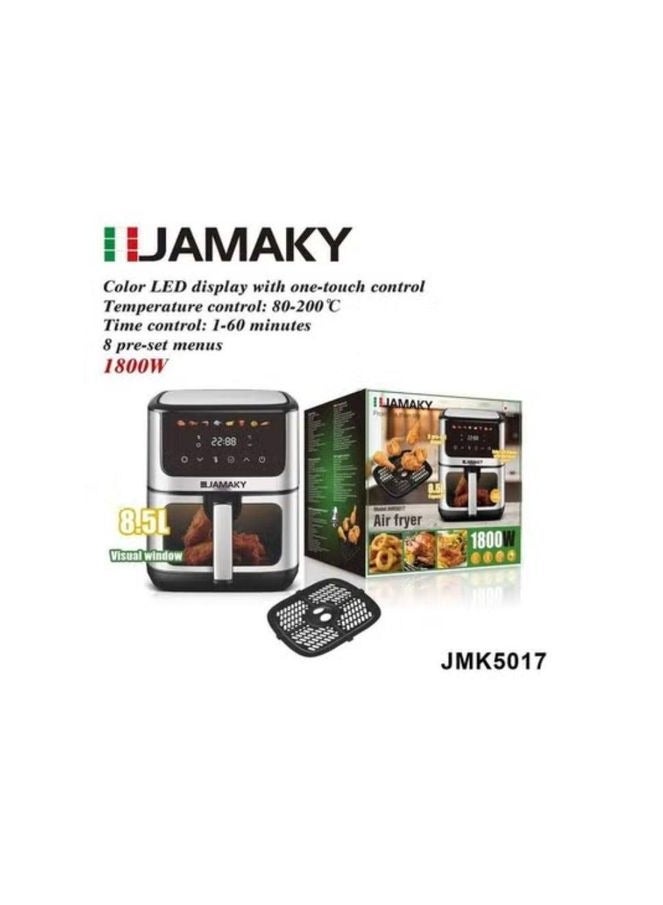 Jamaki Digital Air Fryer 5.8L 1800W JMK5017 Cooks food without healthy oil Makes your food fat free Silver