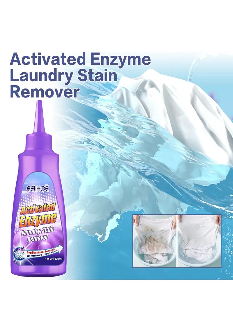 EELHOE Clearance Cleaning Supplies Activated Enzyme Laundry Stain Remover Multipurpose Clothing Stain Cleaner, Odor Remover 120ml Household Cleaners  - Image 4