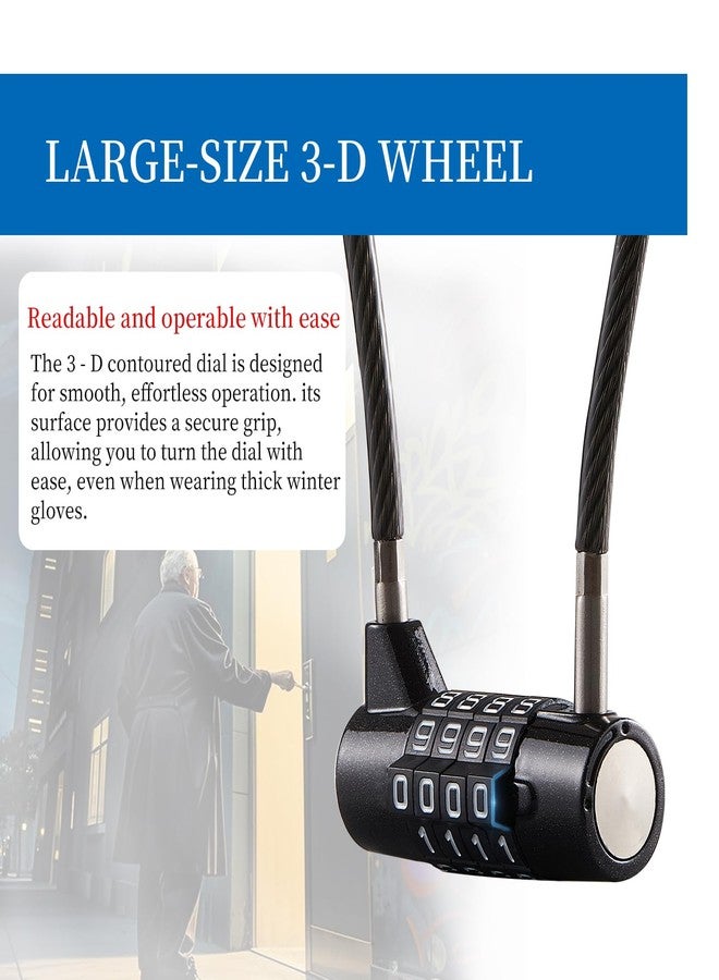 EASTDEER Combination Lock Cable Lock with 4 Digits Cabinet Lock with 9" Durable Cable Ideal for lockers, Gym, gate, Fence, Toolbox, case, hasp Storage and Outdoor（47.6） (9") - Image 5
