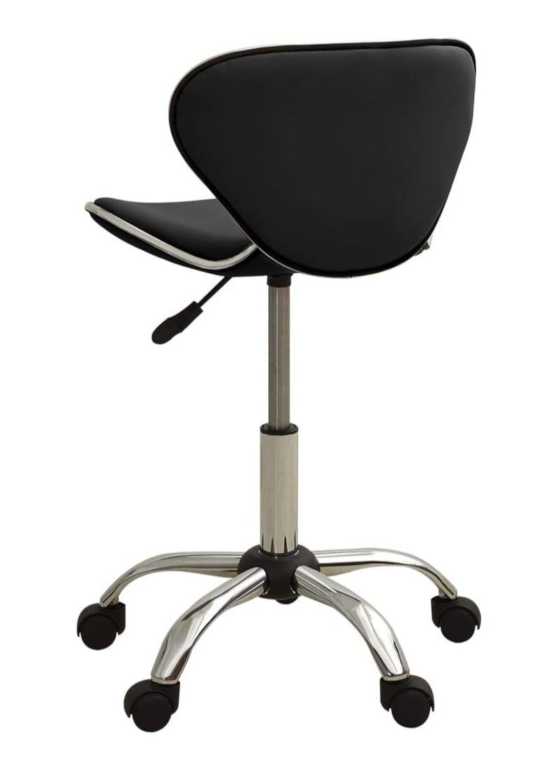 DubaiGallery Modern Kitchen Barstool Bar Chairs Round Velvet Seat with Backrest and Metal Legs, Breakfast Dining Stool for Kitchen Counter Comfy Bar Stool 1 Piece  - Image 4