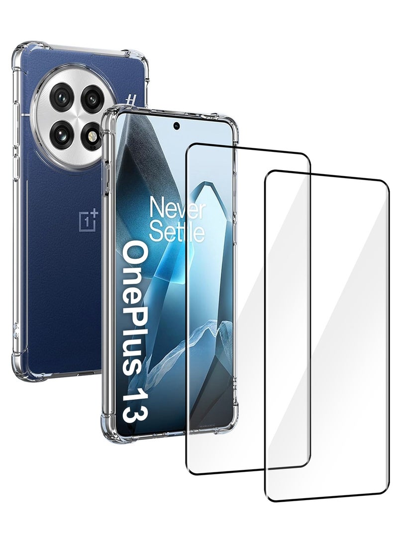 CATANES 3packs for OnePlus 13 Gorilla TPU Clear Protective Case Rugged Shockproof and Durable Back Cover with Screen Protector - Image 1