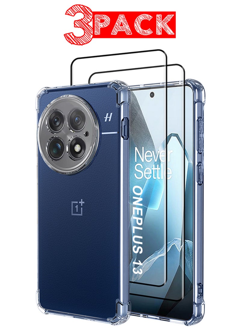 CATANES - 3packs for OnePlus 13 Gorilla TPU Clear Protective Case Rugged Shockproof and Durable Back Cover with Screen Protector - Image 1