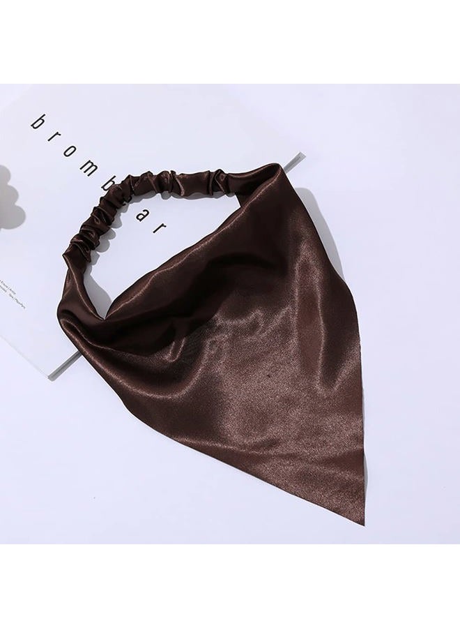 DINPREY Elastic Hair Scarf Headbands Silk Hair Bandanas Scarf Solid Head Kerchief Headbands with Clips for Women (8 Colors Set) - Image 5