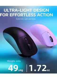 هجوم القرش ماوس ألعاب لاسلكي خفيف الوزن X3 مع وضع ثلاثي 2.4G/USB-C سلكي/بلوتوث، حتى 26 ألف نقطة في البوصة، مستشعر بصري PAW3395، 5 أزرار قابلة للبرمجة للكمبيوتر الشخصي/الكمبيوتر المحمول/Win/Mac  - Image 3