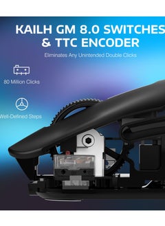 هجوم القرش ماوس ألعاب لاسلكي خفيف الوزن X3 مع وضع ثلاثي 2.4G/USB-C سلكي/بلوتوث، حتى 26 ألف نقطة في البوصة، مستشعر بصري PAW3395، 5 أزرار قابلة للبرمجة للكمبيوتر الشخصي/الكمبيوتر المحمول/Win/Mac  - Image 5