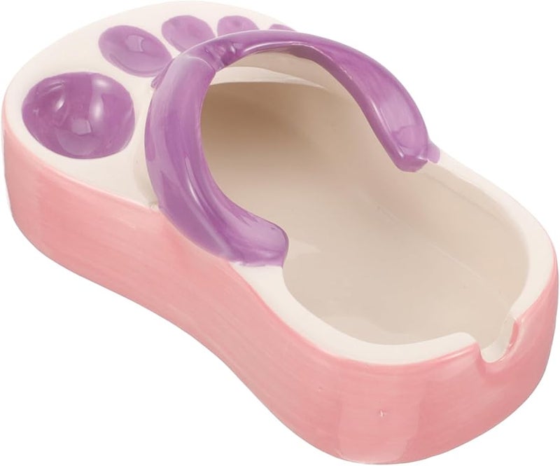 Slipper Shape Ceramic Ashtray with Lid Decorative Easy to Clean for Home Office Bar - Image 2